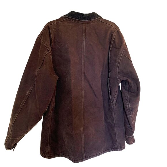Vintage Carhartt Men's Blanket Lined Chore Coat Loose Fit Brown Work Jacket SzXL - Picture 4 of 5